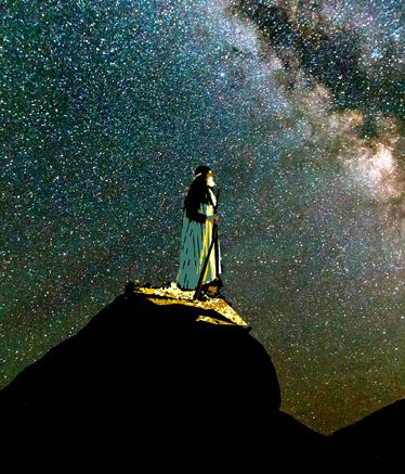 Abraham looking at the stars