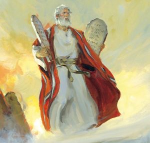Moses with the tablets on Sinai
